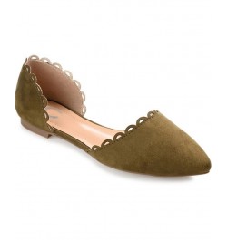 Women's Jezlin Scalloped Flats Green $33.60 Shoes