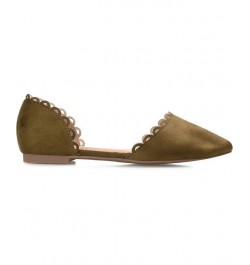 Women's Jezlin Scalloped Flats Green $33.60 Shoes