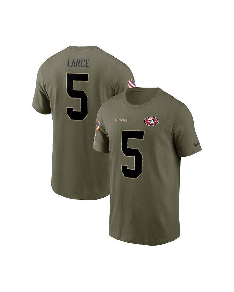 Men's Trey Lance Olive San Francisco 49ers 2022 Salute To Service Name and Number T-shirt $17.63 T-Shirts