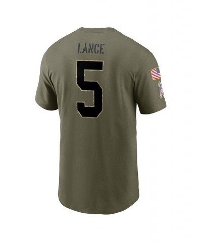 Men's Trey Lance Olive San Francisco 49ers 2022 Salute To Service Name and Number T-shirt $17.63 T-Shirts