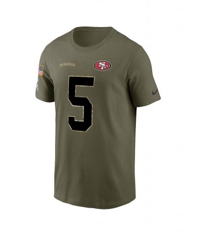 Men's Trey Lance Olive San Francisco 49ers 2022 Salute To Service Name and Number T-shirt $17.63 T-Shirts