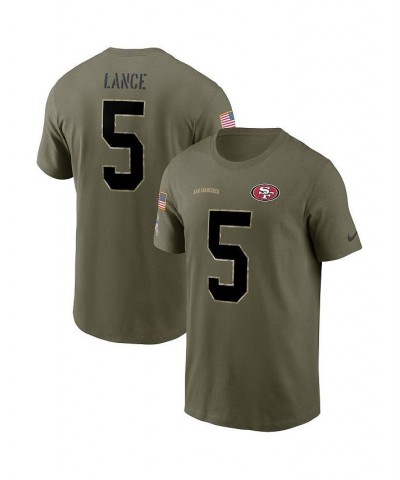 Men's Trey Lance Olive San Francisco 49ers 2022 Salute To Service Name and Number T-shirt $17.63 T-Shirts