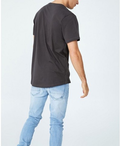 Men's Organic Longline T-shirt Faded Slate $17.99 T-Shirts