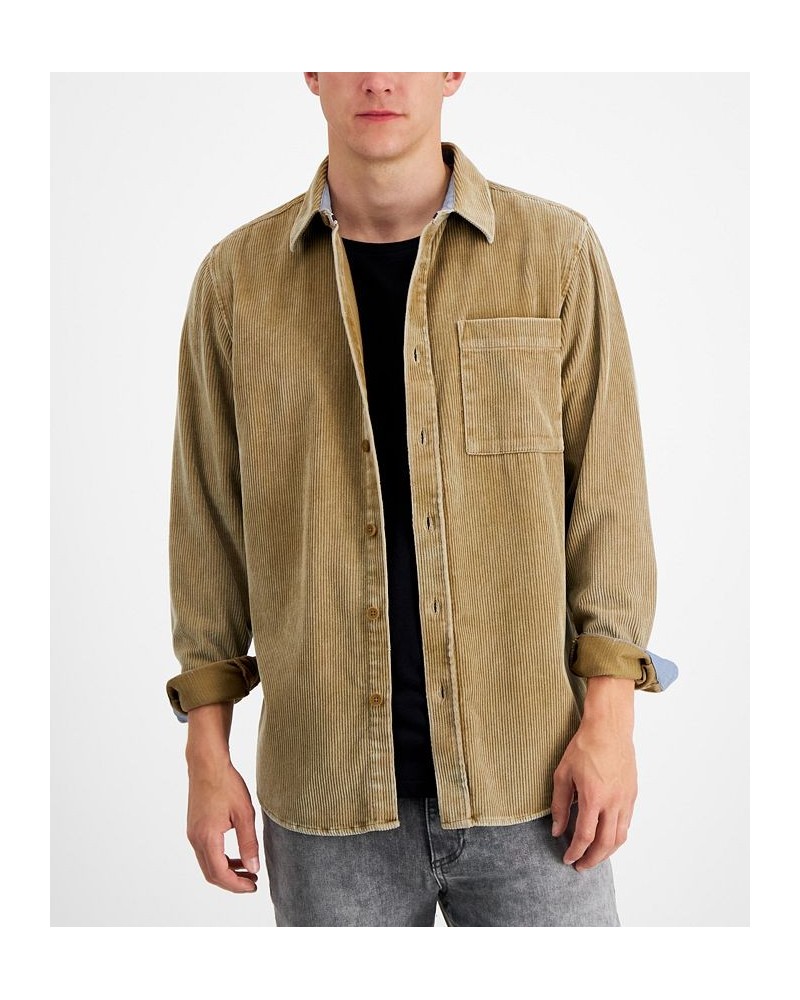 Sun + Stone Men's Corduroy Shirt Gold $17.63 Shirts