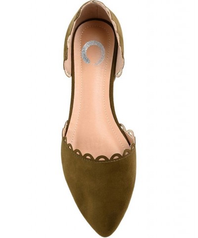 Women's Jezlin Scalloped Flats Green $33.60 Shoes