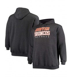 Men's Branded Heathered Charcoal Denver Broncos Big and Tall Practice Pullover Hoodie $31.00 Sweatshirt