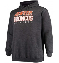 Men's Branded Heathered Charcoal Denver Broncos Big and Tall Practice Pullover Hoodie $31.00 Sweatshirt