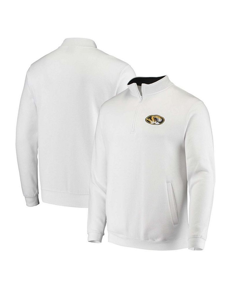 Men's White Missouri Tigers Tortugas Logo Quarter-Zip Jacket $34.19 Sweatshirt