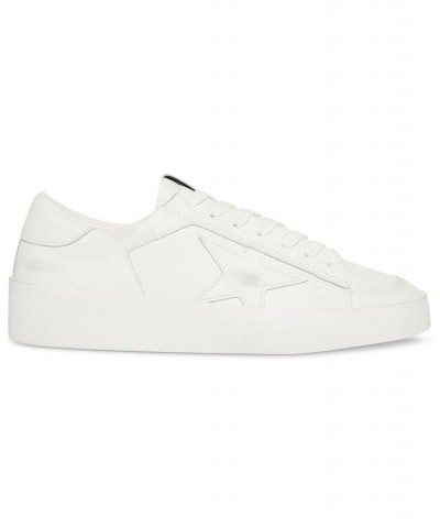 Women's Perona Distressed Lace-Up Star Sneakers White $37.48 Shoes