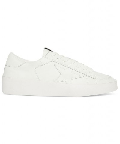 Women's Perona Distressed Lace-Up Star Sneakers White $37.48 Shoes