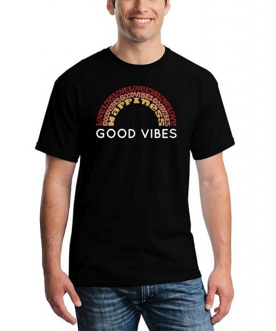 Men's Good Vibes Word Art T-shirt Black $14.00 T-Shirts