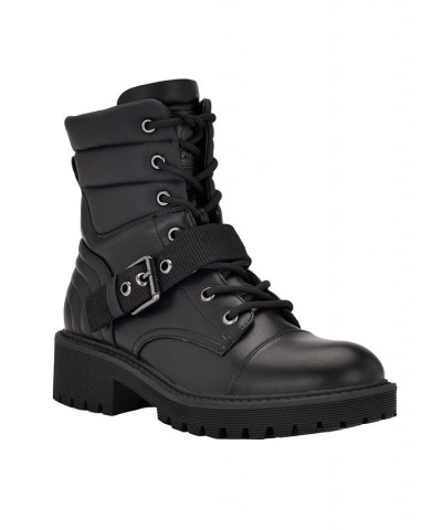 Women's Sheelah Lug Sole Lace-up Hiker Bootie Black $25.04 Shoes