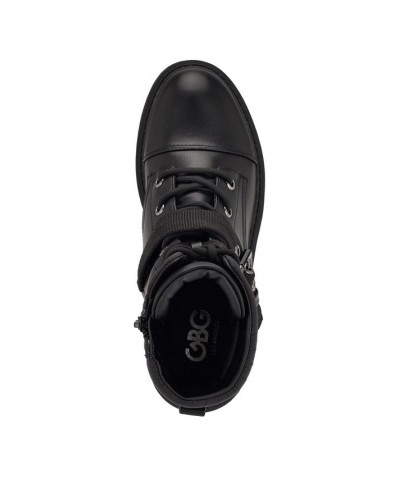 Women's Sheelah Lug Sole Lace-up Hiker Bootie Black $25.04 Shoes