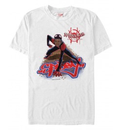 Marvel Men's Spider-Man Into The Spiderverse Miles Spidey Stance Short Sleeve T-Shirt White $20.64 T-Shirts