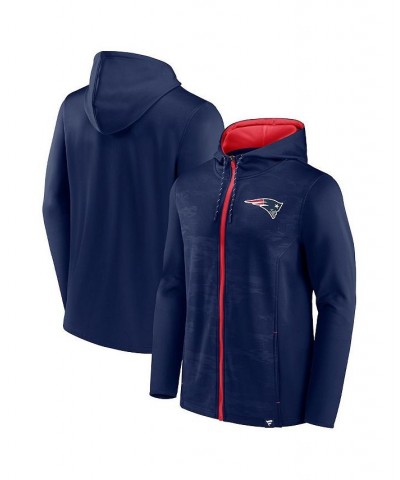 Men's Branded Navy, Red New England Patriots Ball Carrier Full-Zip Hoodie $35.04 Sweatshirt