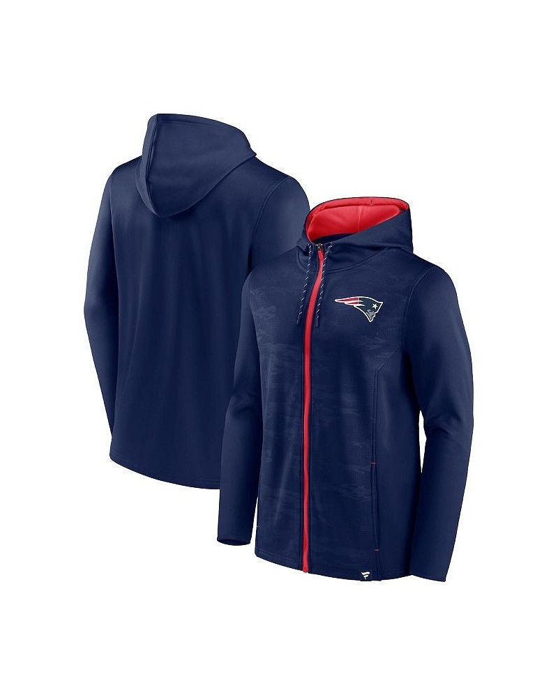 Men's Branded Navy, Red New England Patriots Ball Carrier Full-Zip Hoodie $35.04 Sweatshirt