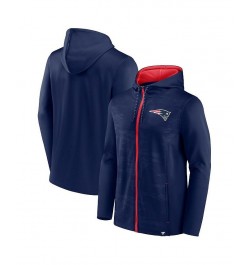 Men's Branded Navy, Red New England Patriots Ball Carrier Full-Zip Hoodie $35.04 Sweatshirt