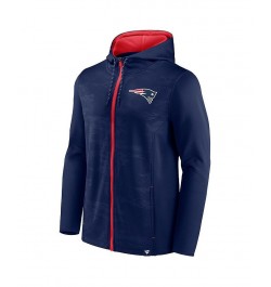 Men's Branded Navy, Red New England Patriots Ball Carrier Full-Zip Hoodie $35.04 Sweatshirt