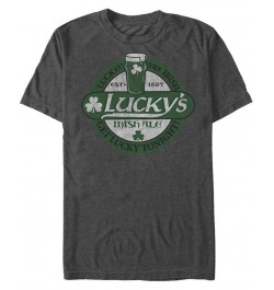 Men's Lucky Luck Short Sleeve Crew T-shirt Gray $16.45 T-Shirts