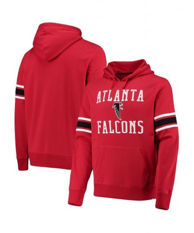 Men's '47 Red Atlanta Falcons Double Block Throwback Pullover Hoodie $41.40 Sweatshirt