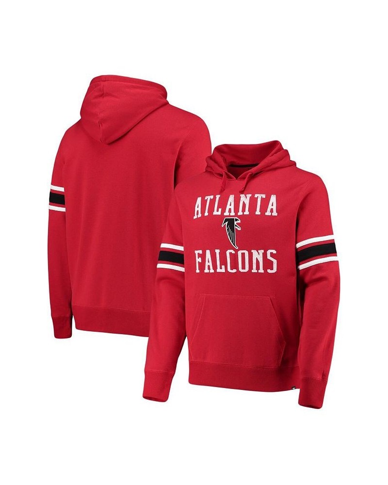 Men's '47 Red Atlanta Falcons Double Block Throwback Pullover Hoodie $41.40 Sweatshirt