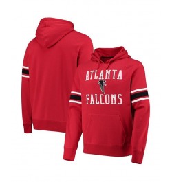 Men's '47 Red Atlanta Falcons Double Block Throwback Pullover Hoodie $41.40 Sweatshirt