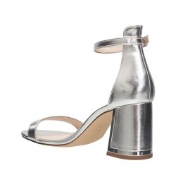 Women's Ankle Strap Dress Sandals Silver $40.18 Shoes