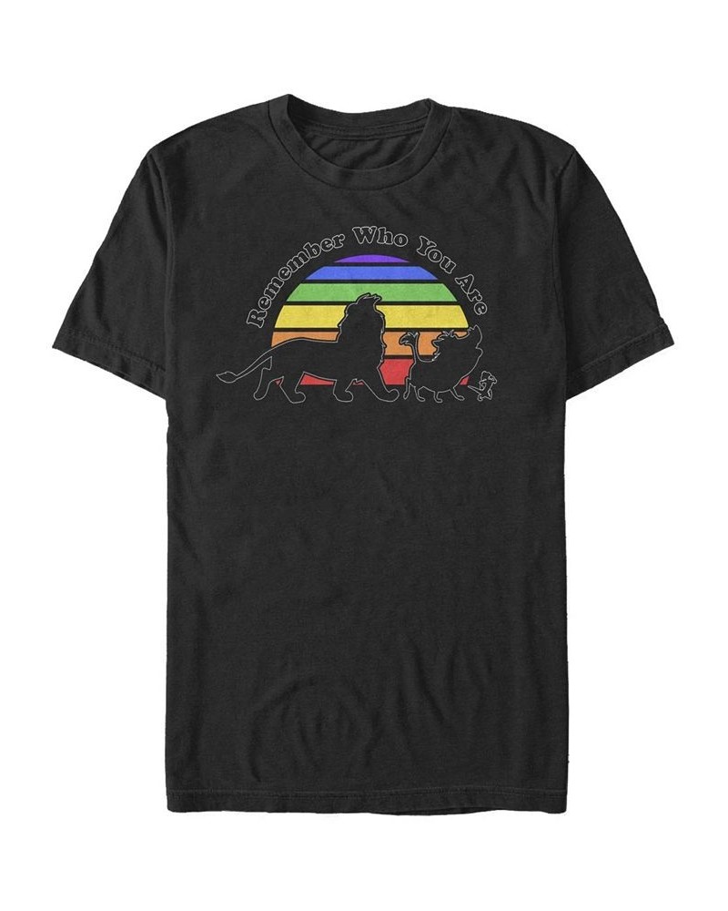 Men's Remember Rainbow Short Sleeve Crew T-shirt Black $14.00 T-Shirts