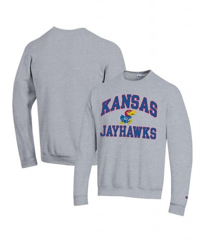 Men's Heather Gray Kansas Jayhawks High Motor Pullover Sweatshirt $33.14 Sweatshirt