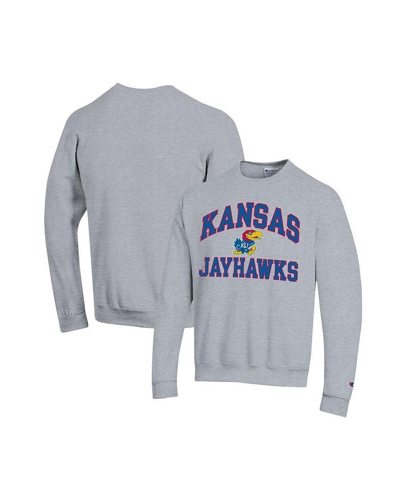 Men's Heather Gray Kansas Jayhawks High Motor Pullover Sweatshirt $33.14 Sweatshirt