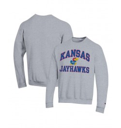 Men's Heather Gray Kansas Jayhawks High Motor Pullover Sweatshirt $33.14 Sweatshirt