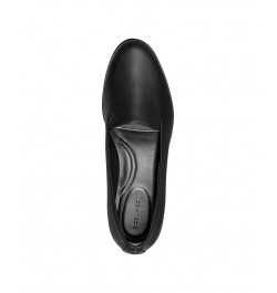 Women's Geneva Round Toe Casual Slip-on Loafers Black $44.55 Shoes