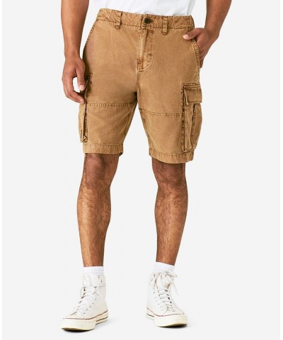 Men's Classic Fit Canvas Cargo 9" Shorts Brown $42.14 Shorts