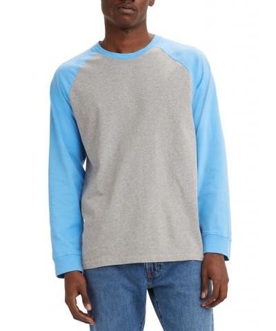 Men's Raglan Relaxed Fit Crewneck Long Sleeve T-Shirt PD02 $17.52 T-Shirts