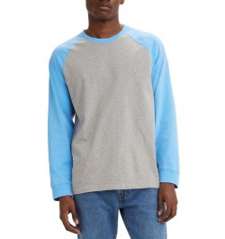 Men's Raglan Relaxed Fit Crewneck Long Sleeve T-Shirt PD02 $17.52 T-Shirts