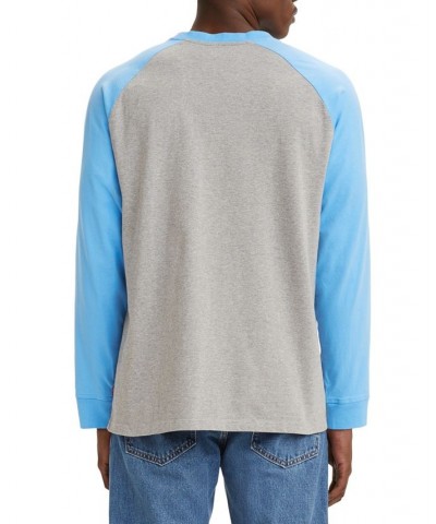 Men's Raglan Relaxed Fit Crewneck Long Sleeve T-Shirt PD02 $17.52 T-Shirts