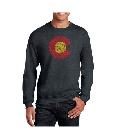 Men's Word Art Colorado Crewneck Sweatshirt Gray $29.99 Sweatshirt