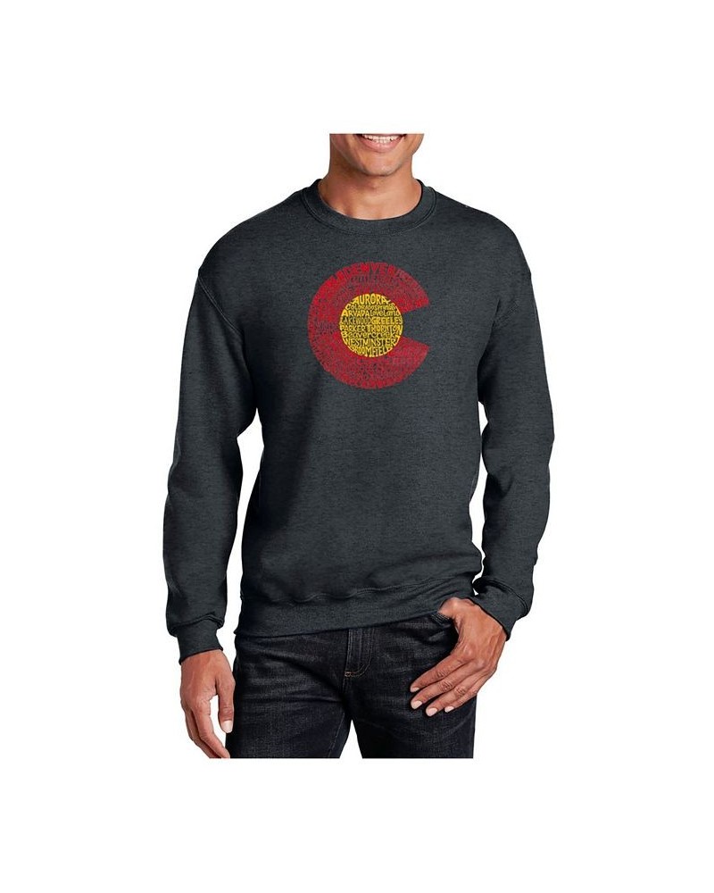 Men's Word Art Colorado Crewneck Sweatshirt Gray $29.99 Sweatshirt