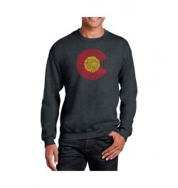 Men's Word Art Colorado Crewneck Sweatshirt Gray $29.99 Sweatshirt