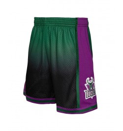 Men's Green and Black Milwaukee Bucks 1996/97 Hardwood Classics Fadeaway Reload 3.0 Swingman Shorts $45.89 Shorts