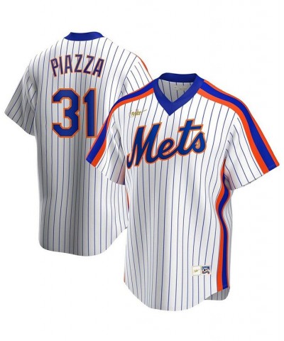 Men's Mike Piazza White New York Mets Home Cooperstown Collection Player Jersey $62.35 Jersey