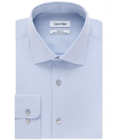 Calvin Klein Men's STEEL Classic-Fit Non-Iron Performance Herringbone Spread Collar Dress Shirt PD03 $25.37 Dress Shirts