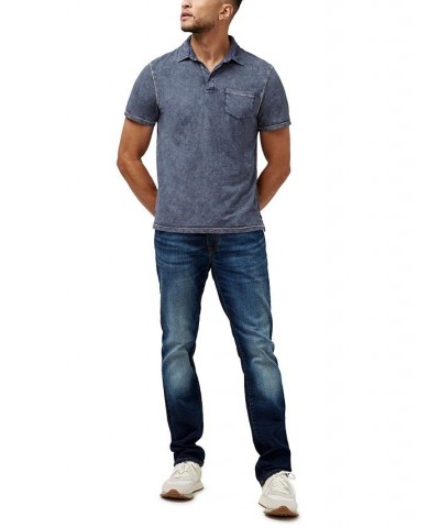 Men's Kacinos Optic Wash Short Sleeves Polo Shirt Blue $21.33 Polo Shirts