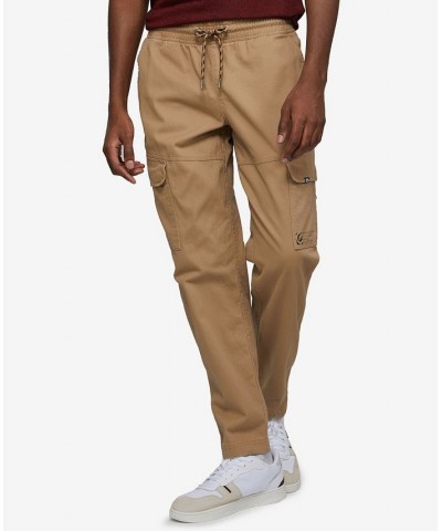 Men's Front Flip Cargo Joggers Beige $35.10 Pants