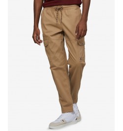 Men's Front Flip Cargo Joggers Beige $35.10 Pants