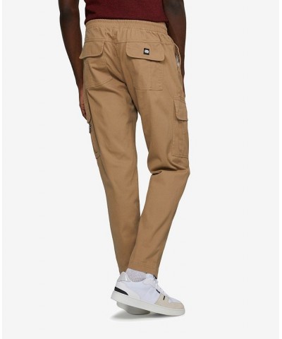 Men's Front Flip Cargo Joggers Beige $35.10 Pants