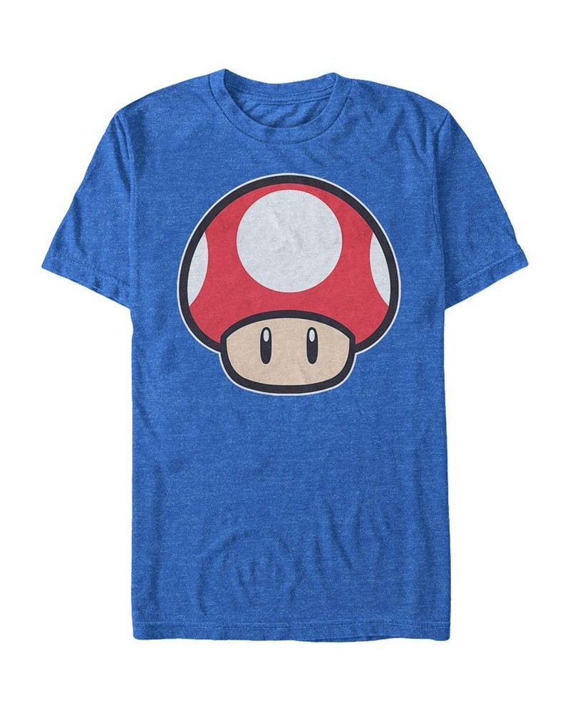 Nintendo Men's Super Mario Mushroom Short Sleeve T-Shirt Blue $14.70 T-Shirts