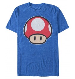 Nintendo Men's Super Mario Mushroom Short Sleeve T-Shirt Blue $14.70 T-Shirts