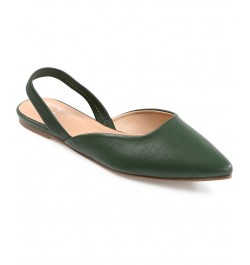 Women's Mallorca Slingback Flats Green $41.59 Shoes