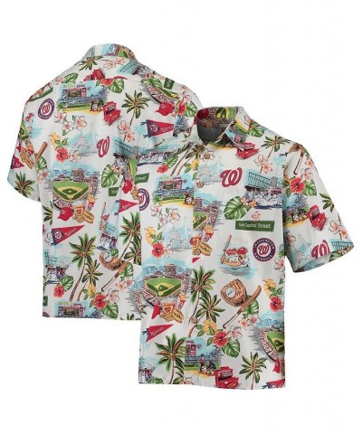 Men's White Washington Nationals Scenic Button-Up Shirt $55.90 Shirts